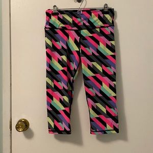Bright Color Block Victorias Secret Cropped leggings.